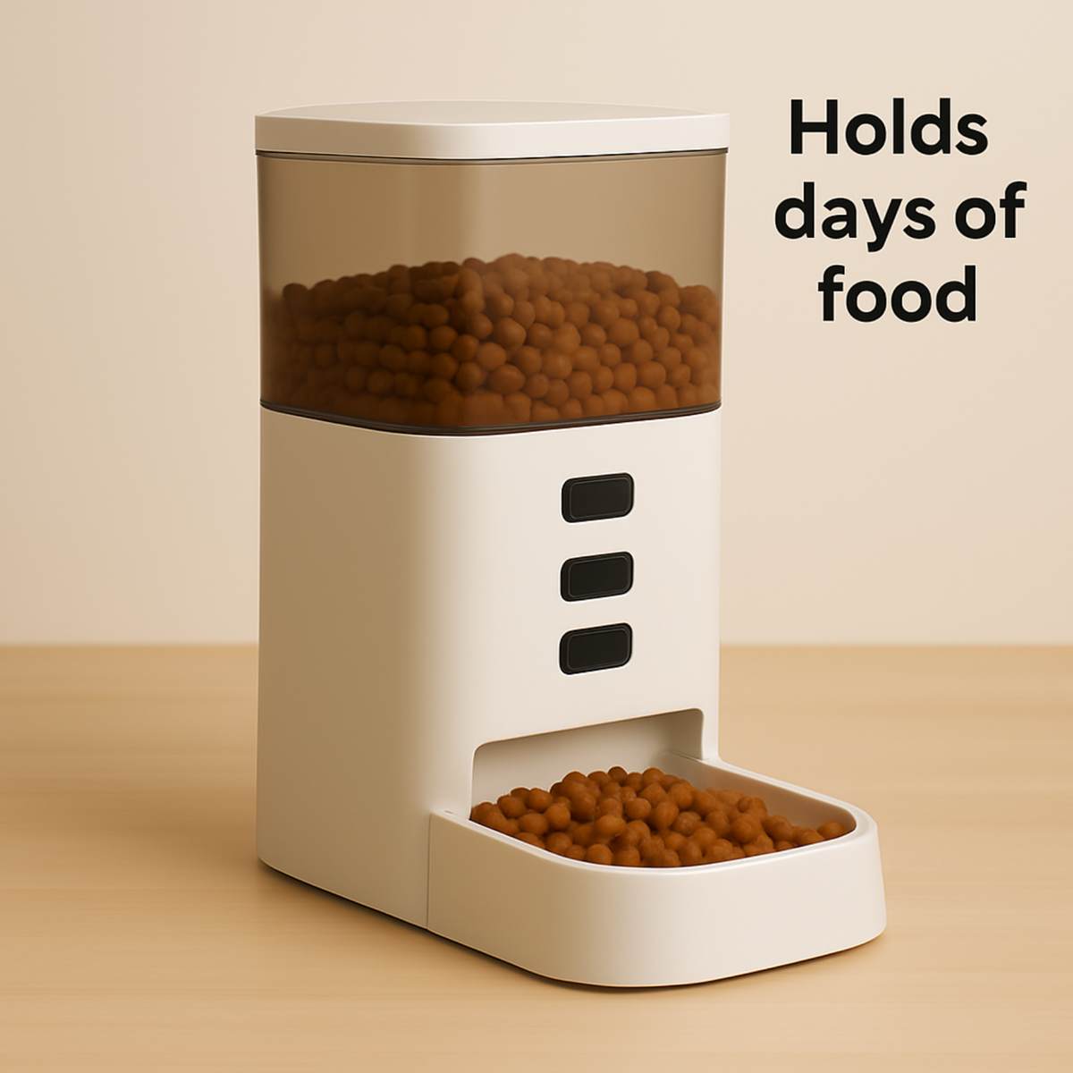 6L Button-Control Pet Feeder – Manual Food Dispenser for Cats & Dogs