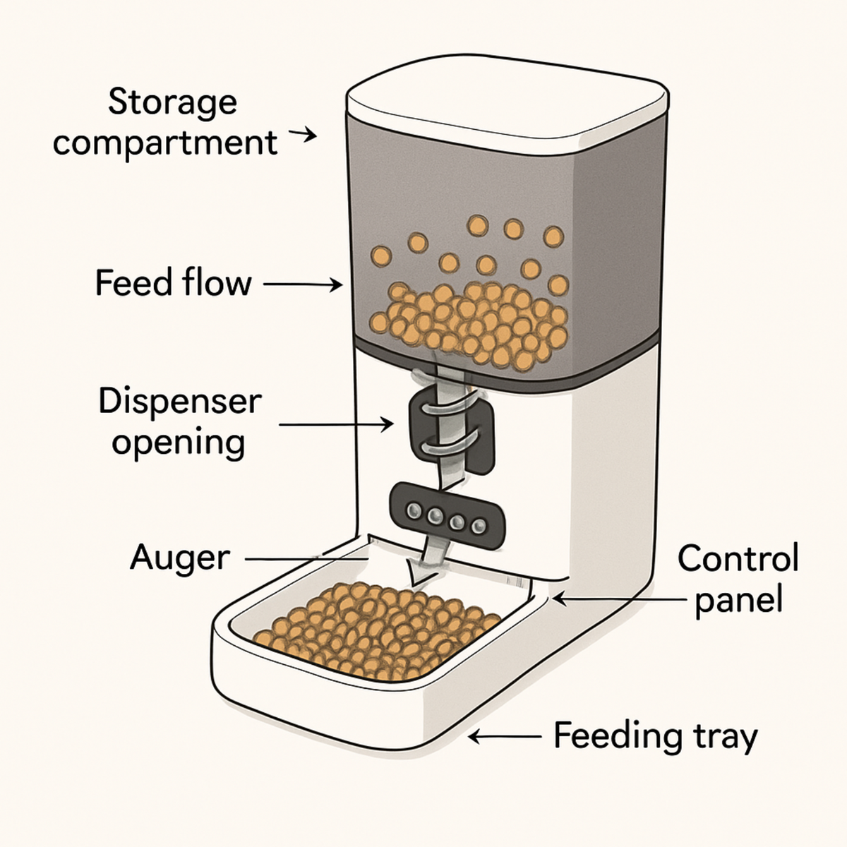 6L Button-Control Pet Feeder – Manual Food Dispenser for Cats & Dogs