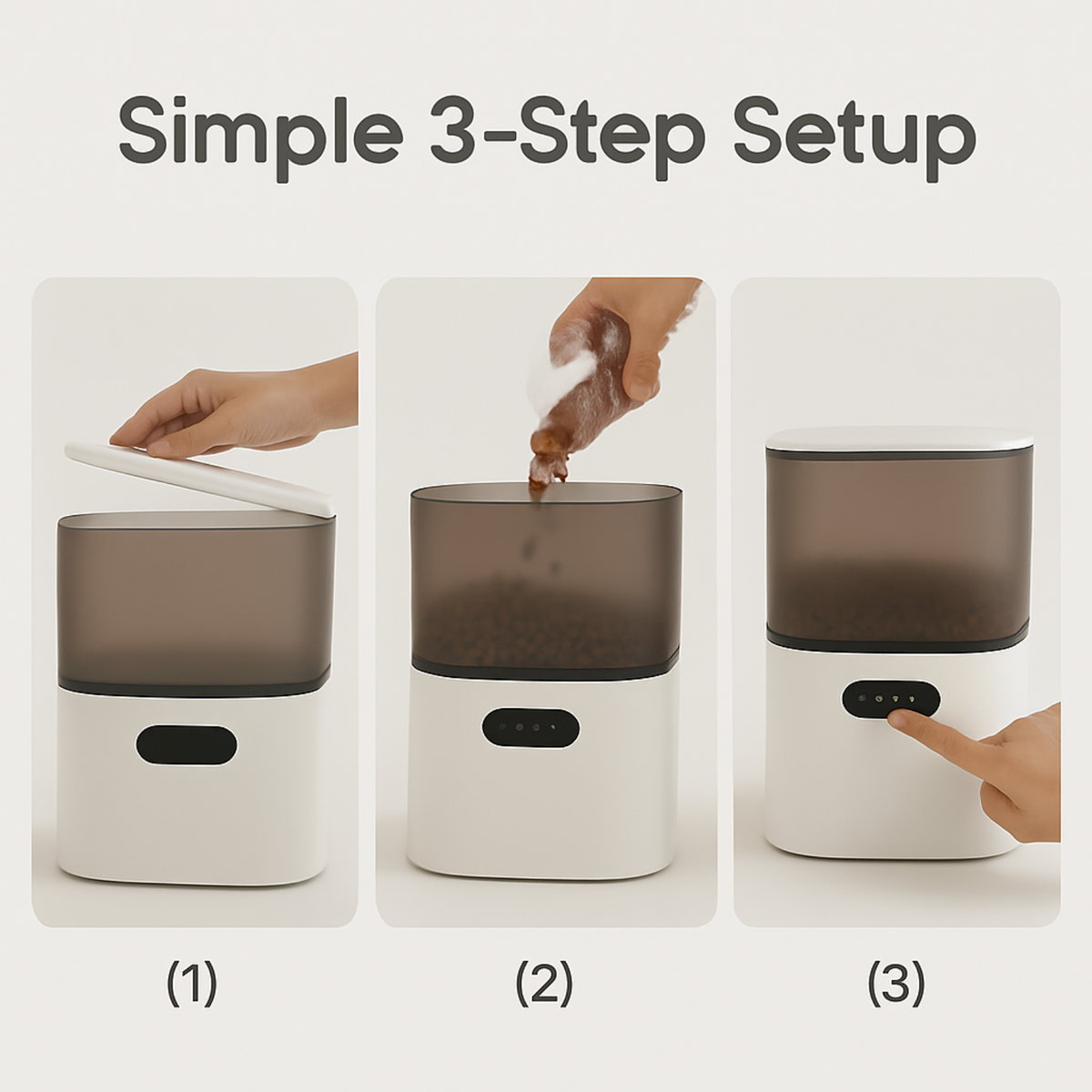 6L Button-Control Pet Feeder – Manual Food Dispenser for Cats & Dogs