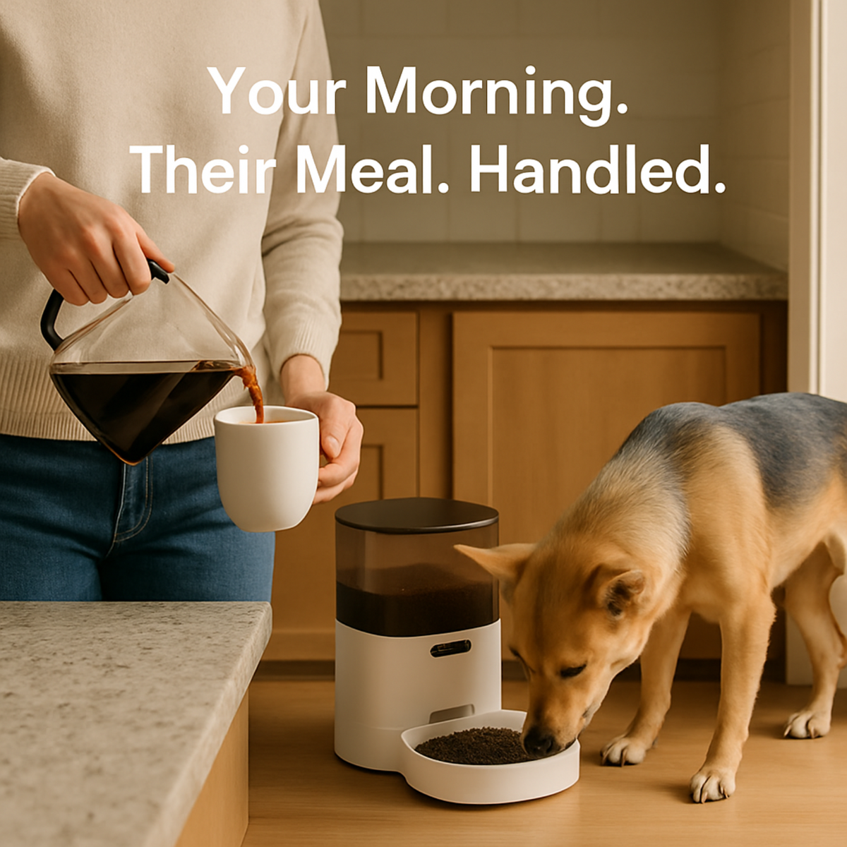 6L Button-Control Pet Feeder – Manual Food Dispenser for Cats & Dogs