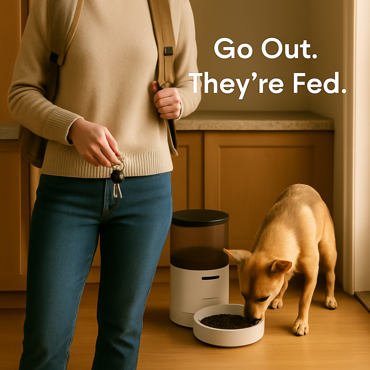 6L Button-Control Pet Feeder – Manual Food Dispenser for Cats & Dogs