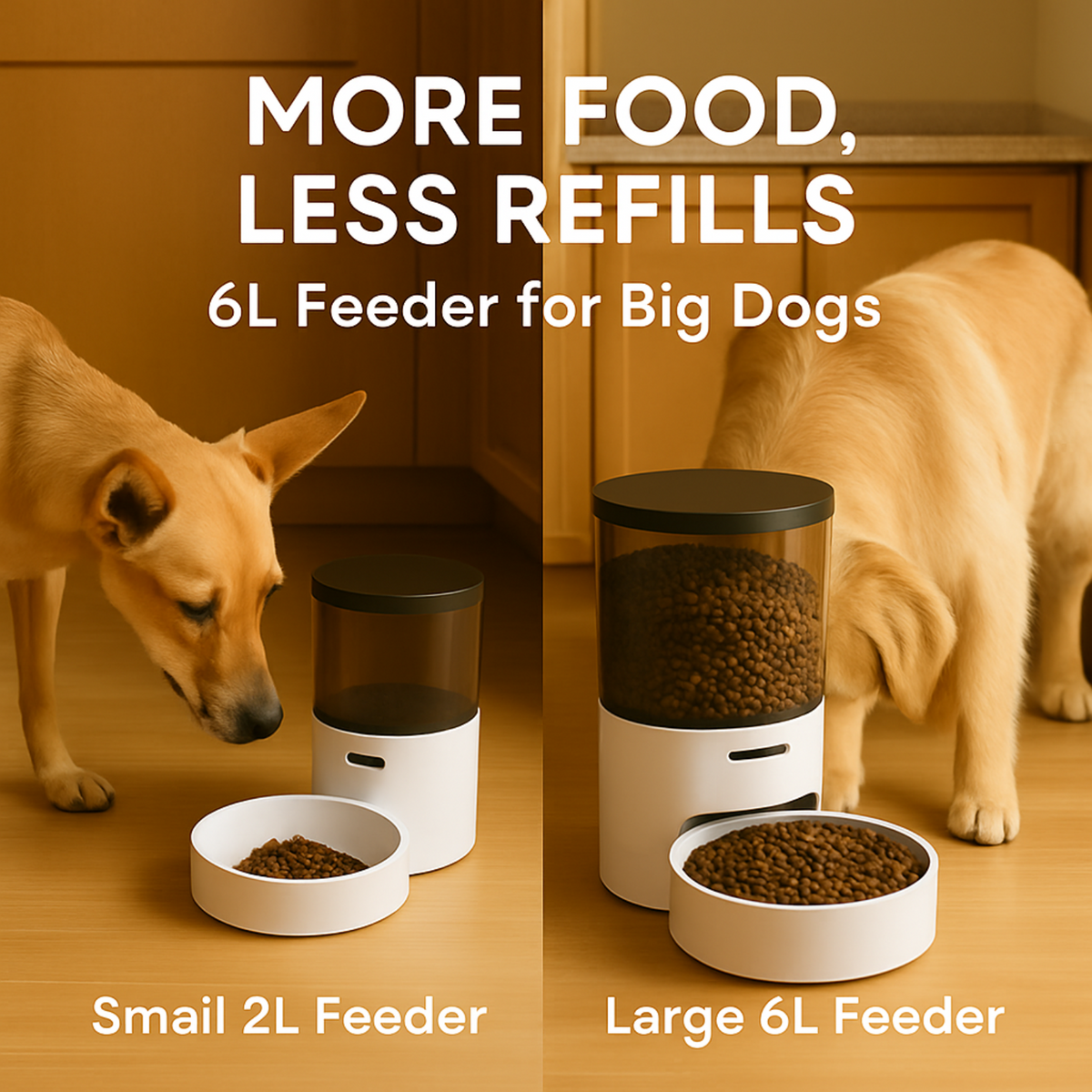 6L Button-Control Pet Feeder – Manual Food Dispenser for Cats & Dogs