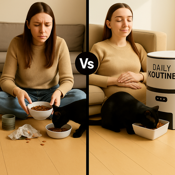 6L Button-Control Pet Feeder – Manual Food Dispenser for Cats & Dogs