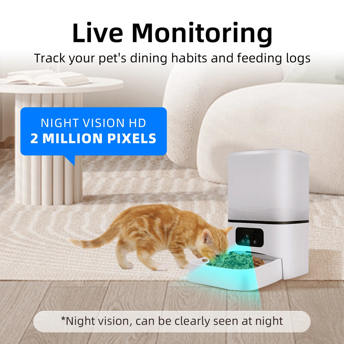 6L Camera Feeder – WiFi Smart Automatic Pet Food Dispenser with App