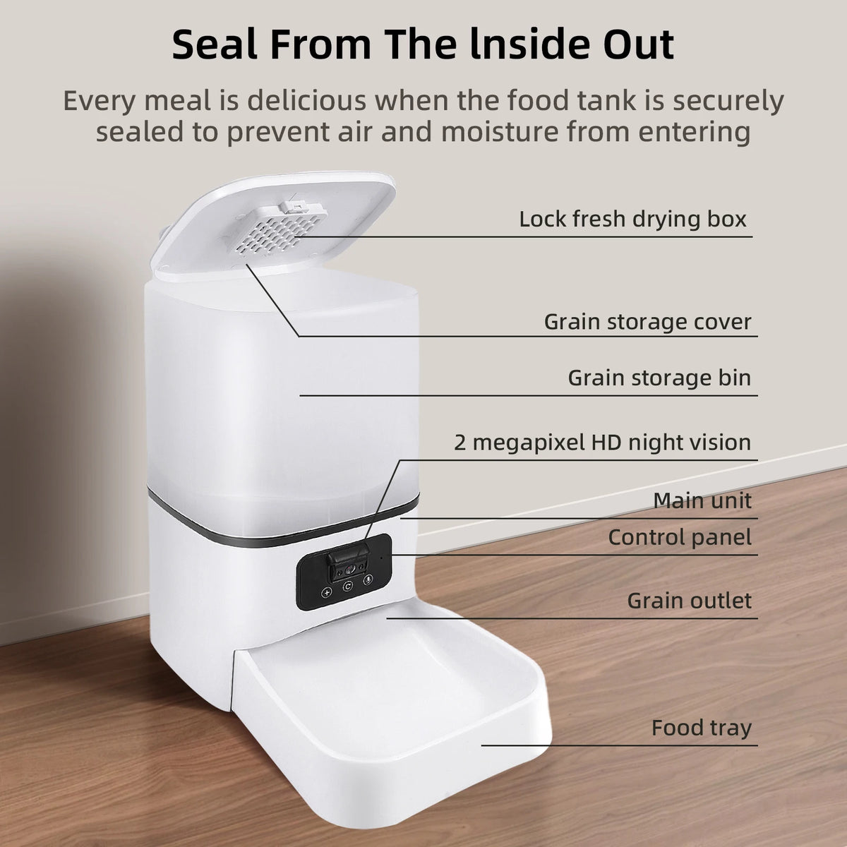 6L Camera Feeder – WiFi Smart Automatic Pet Food Dispenser with App