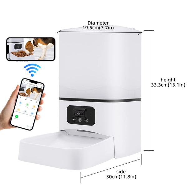 6L Camera Feeder – WiFi Smart Automatic Pet Food Dispenser with App